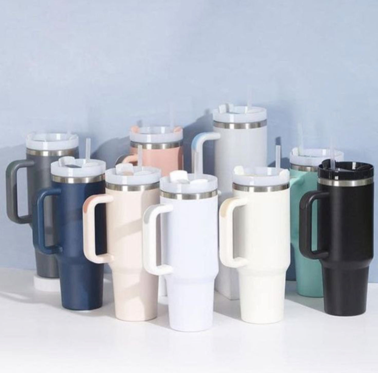 1200ml Stainless Steel Tumbler Mug With Straw