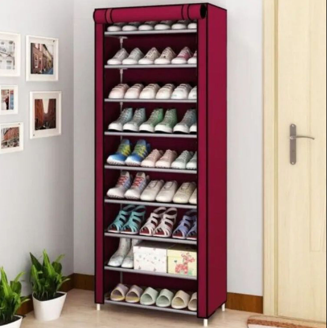9 Layer Shoe Rack With Cover