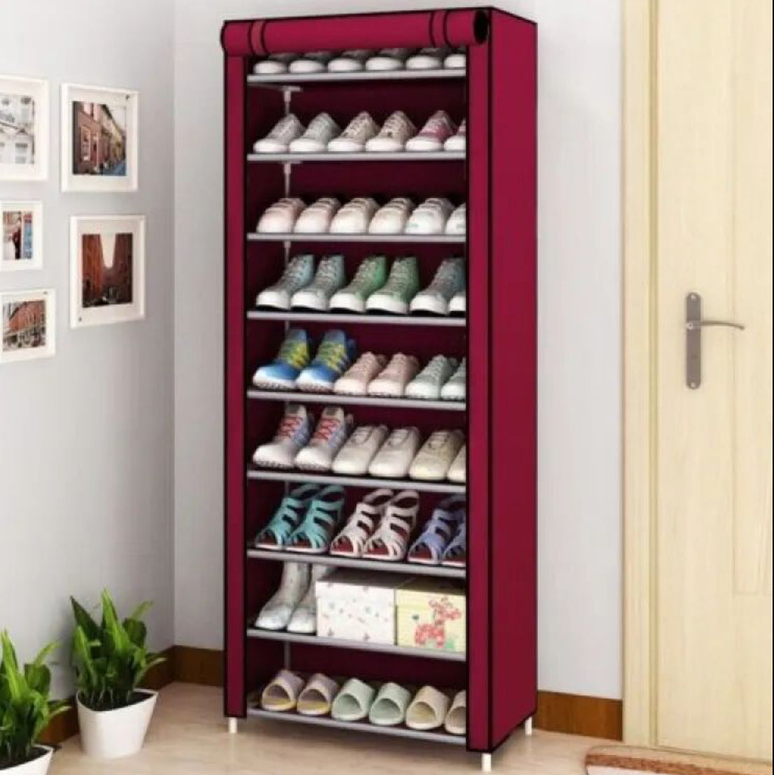 9 Layer Shoe Rack With Cover