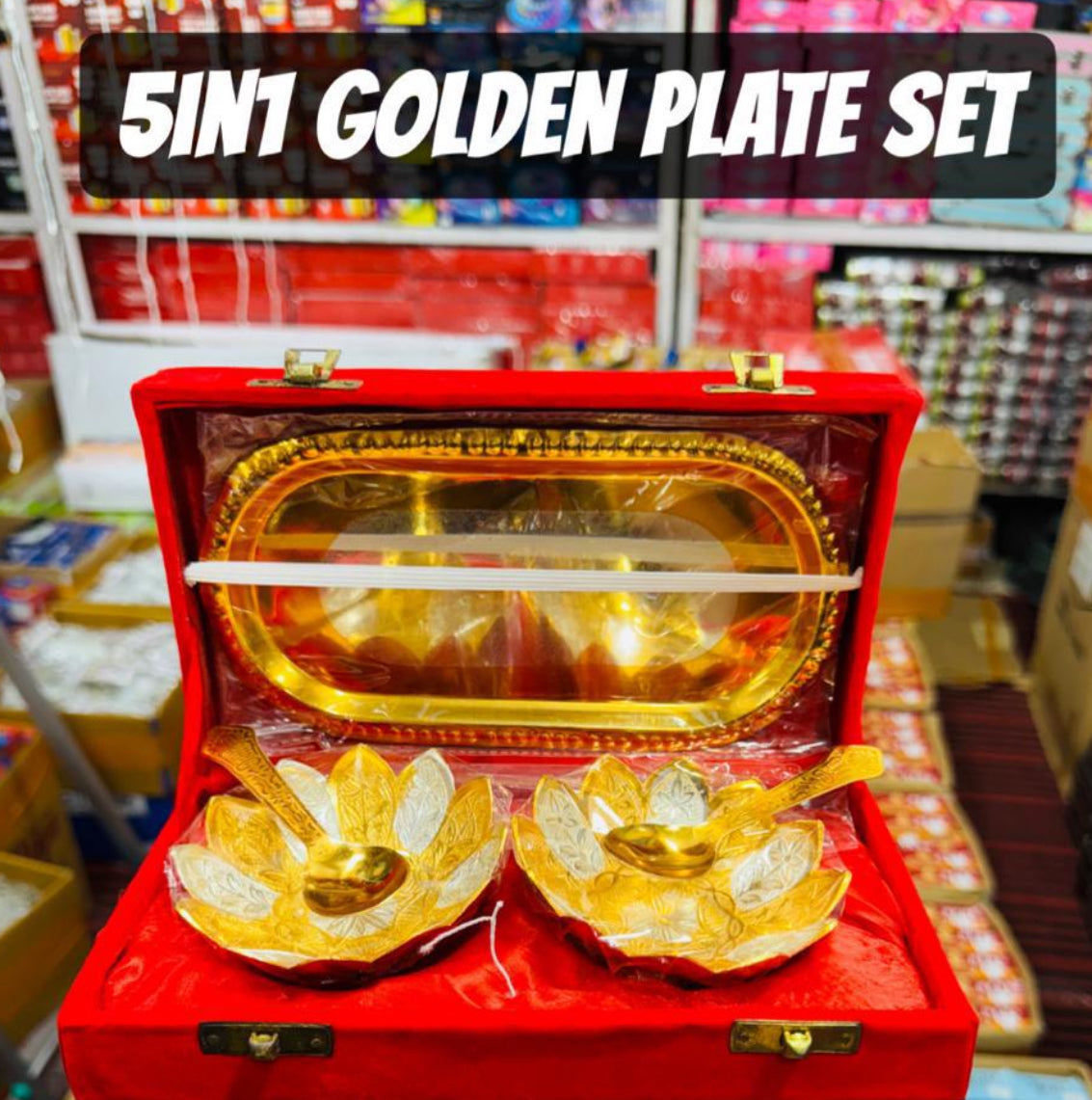 5 in 1 Golden Plate Set