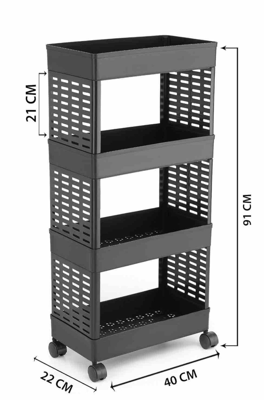 4 Layer Kitchen Trolley With Wheels