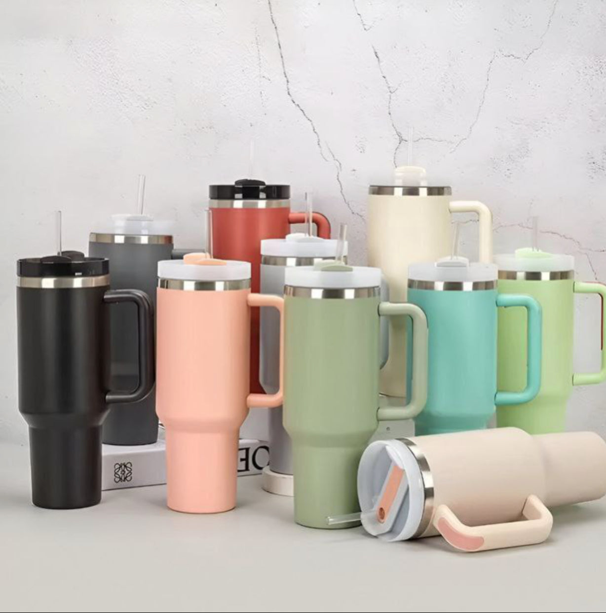 1200ml Stainless Steel Tumbler Mug With Straw