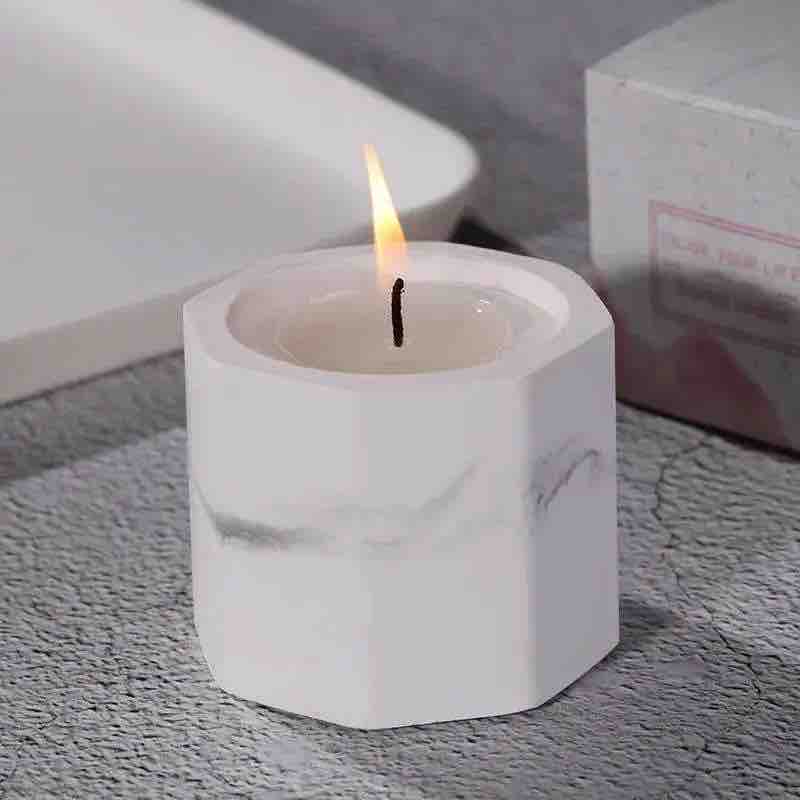 Marble Texture Premium Candle (Set of 3)