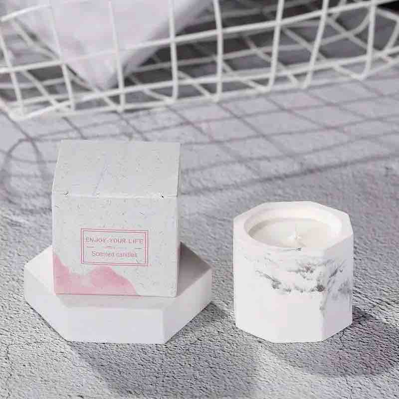Marble Texture Premium Candle (Set of 3)