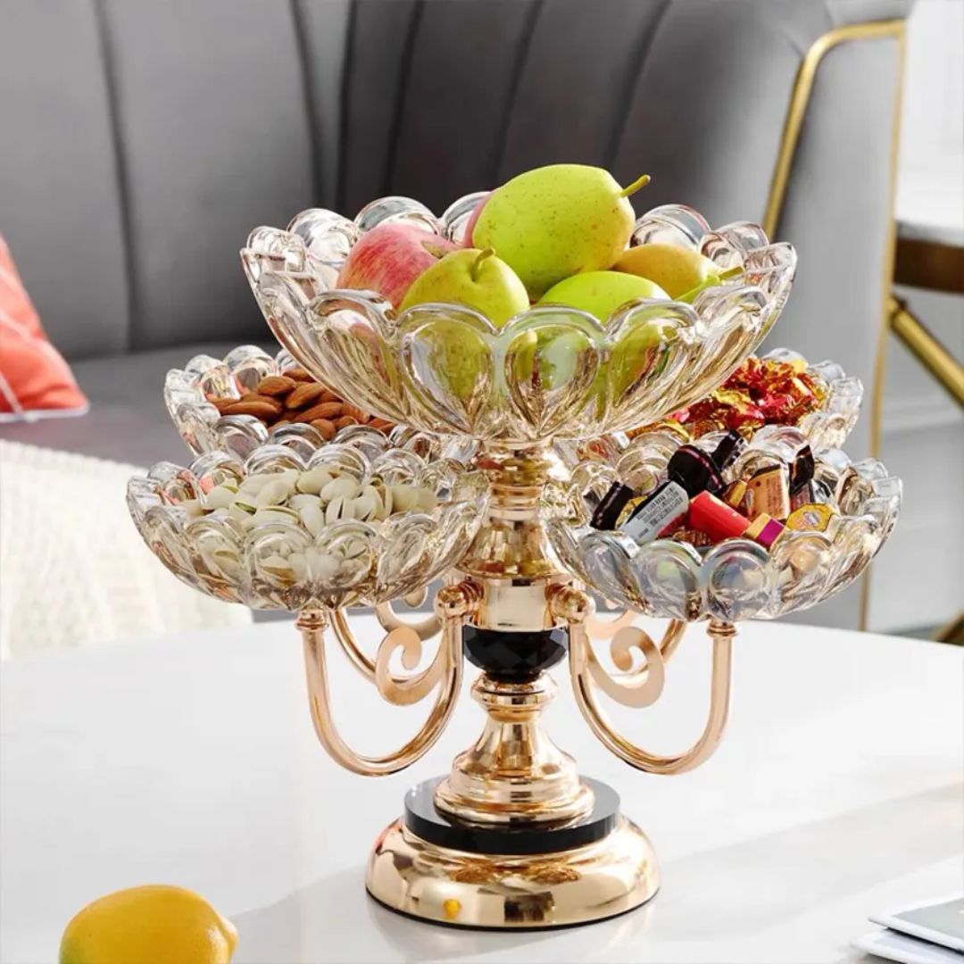 Luxury 5 Bowl Revolving Fruits & Dryfruit Tray