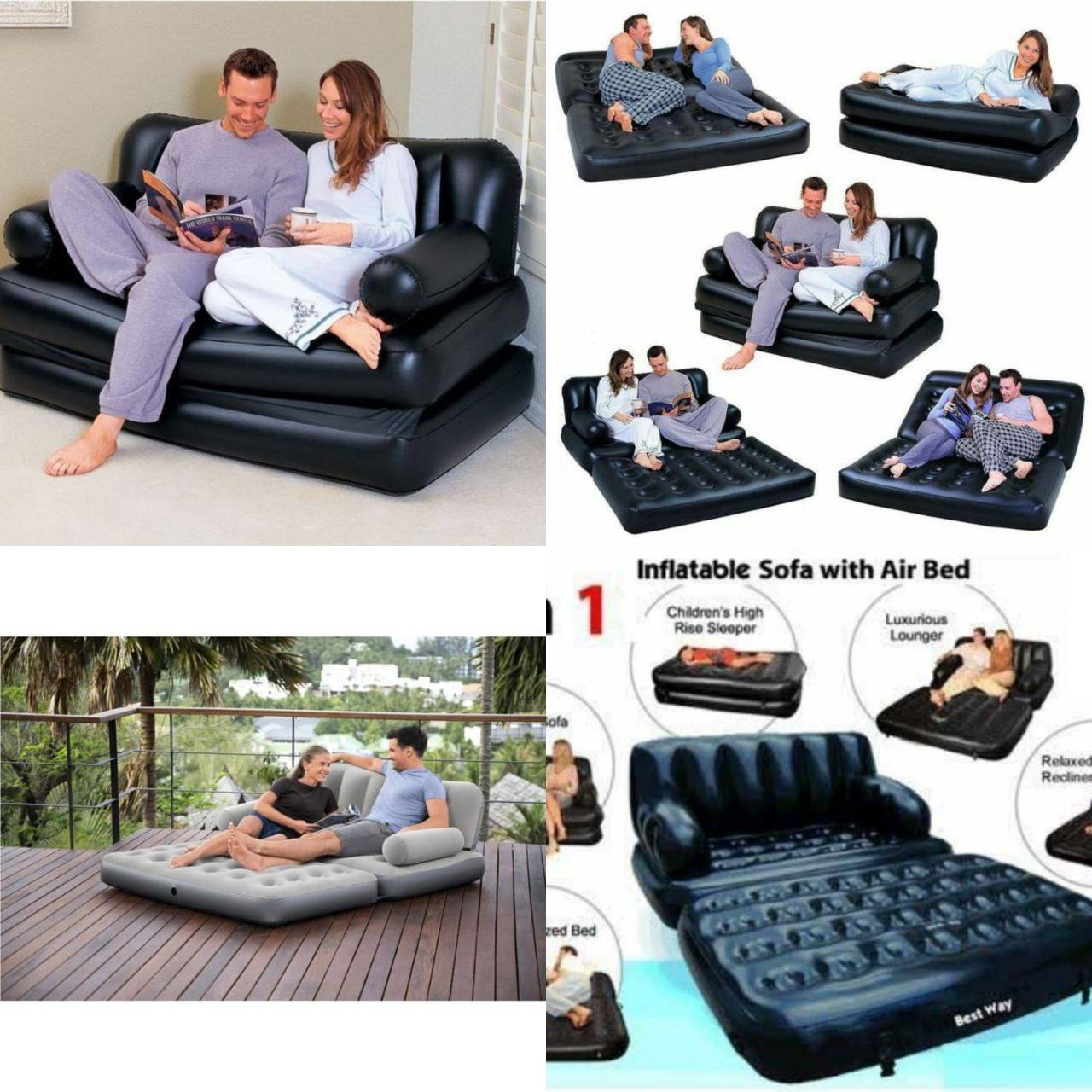 Portable Air Sofa Cum Bed (Included Pump)