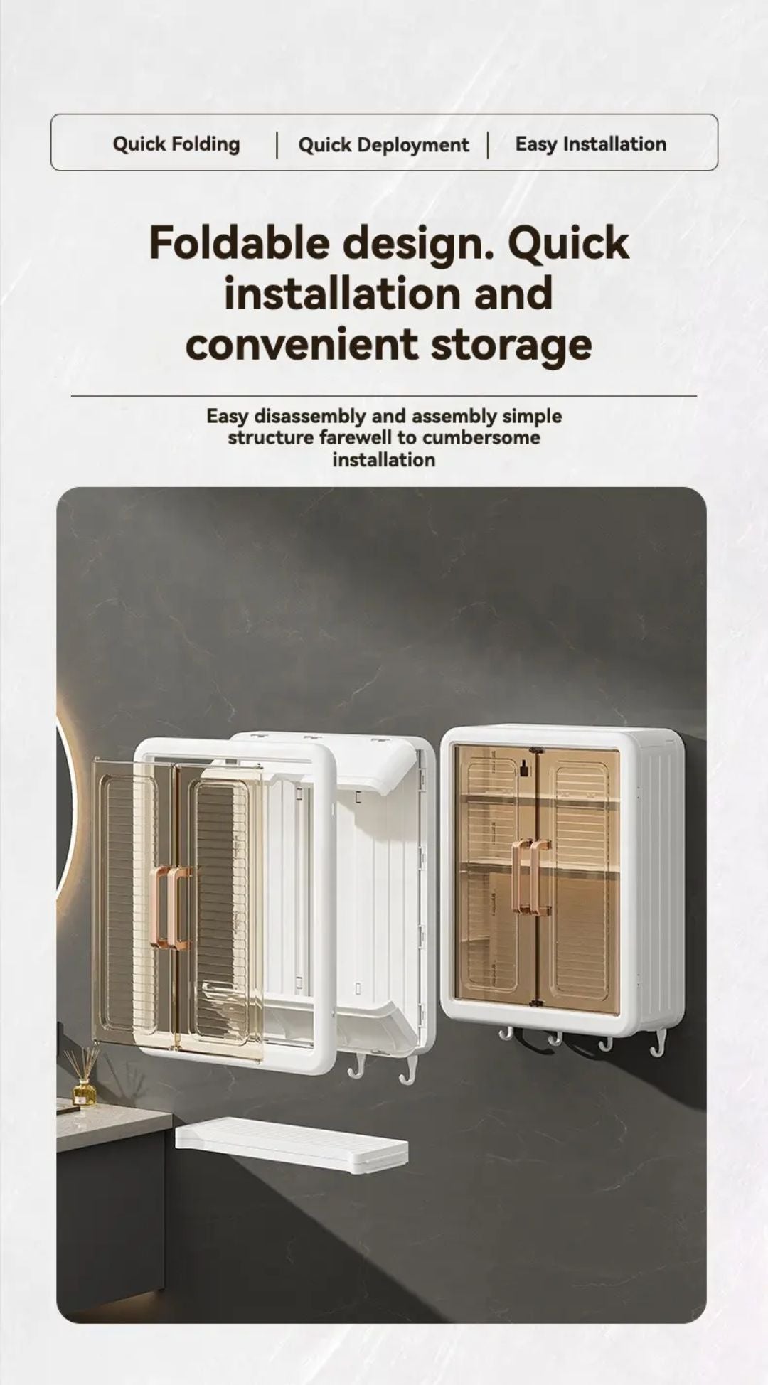 Wall Mounted Bathroom & Kitchen Storage Cabinate